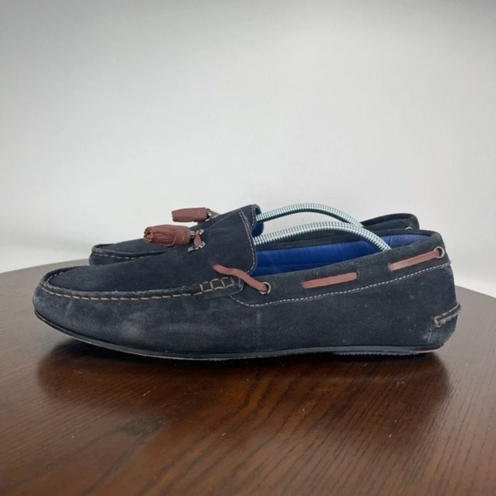 Ted Baker Muddi Loafer Shoes Men's 9 Black Suede Moc Toe Boat Slip On FD05718